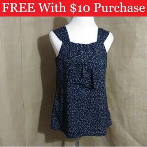 Mossimo Career Wear Bow Sleeveless Small Blouse Summer Wardrobe Top RED BANNER